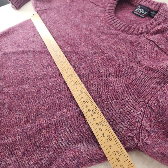 Vintage Sweater Purple Wool Blend Crewneck Womens XL Retro Cozy Knit Granola Y2k - Picture 5 of 9